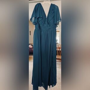 NWOT Elegant Dark Teal Women's Long Dress Size 26